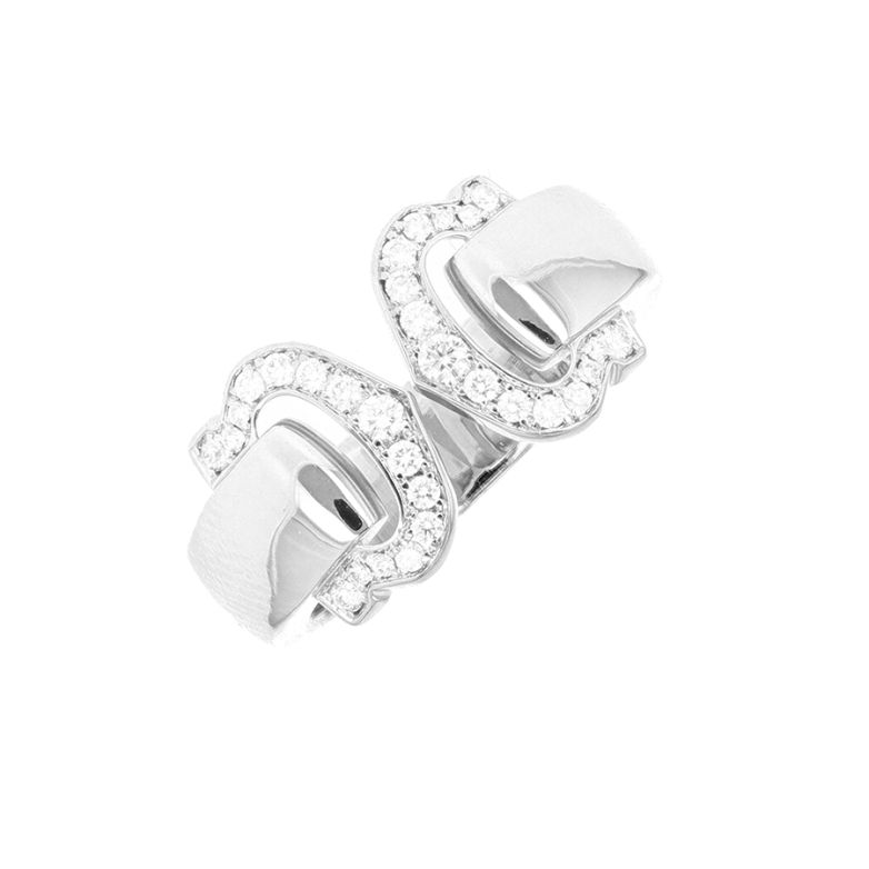 Bague CARTIER Double C diamants 0.28 carat or blanc 8.66g Comme neuf -  reconditionné disponible sur Gemme Les Bijoux